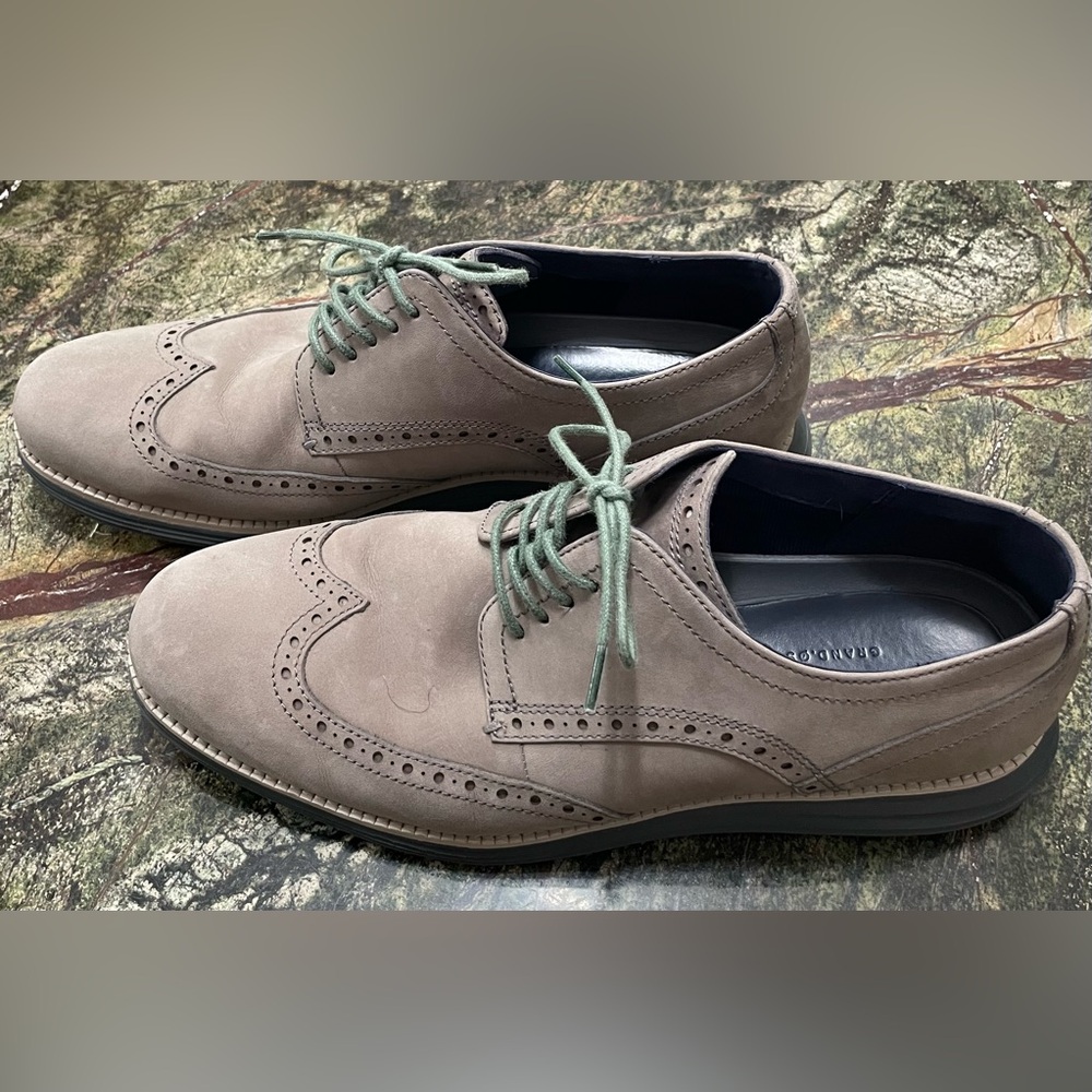 Men's ZERØGRAND Unlined Wingtip Oxfords Color: Gray